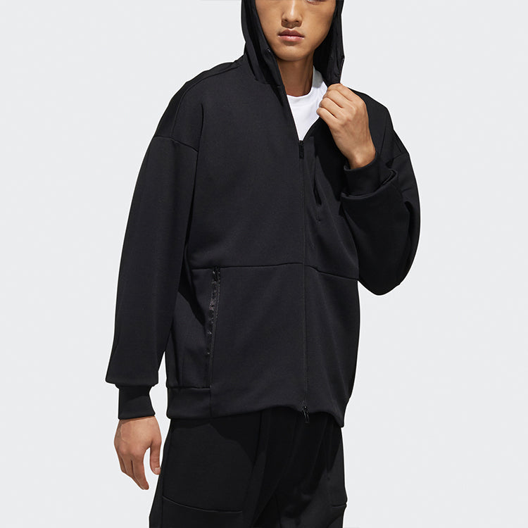 adidas Id Sweat Hd Casual Sports Jacket Men s Black ED1948