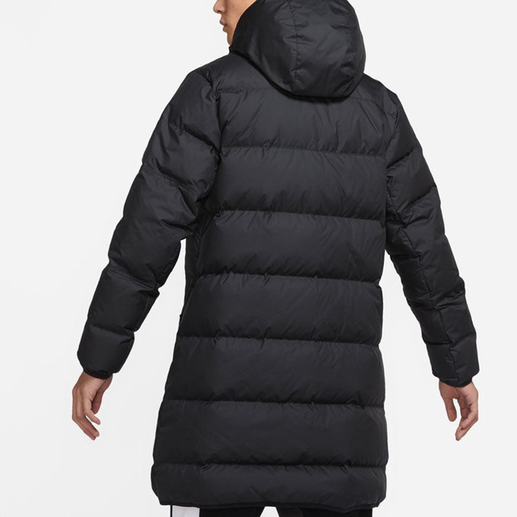 Nike Logo Mid-Length Sports Hooded Down Jacket Asia Sizing 'Black' DD6789-010