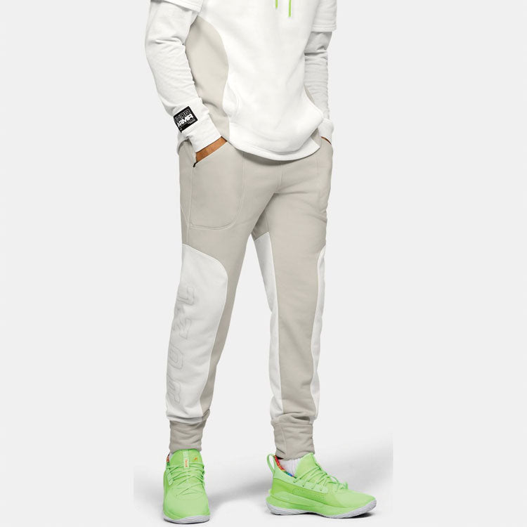 Under Armour Moments Fleece Basketball Pants 'Grey White' 1351339-110