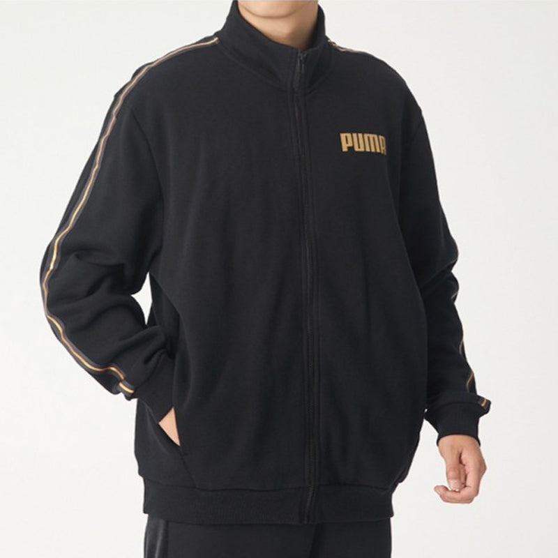 PUMA logo Printed Knitting Sports Jacket Black 587138-01