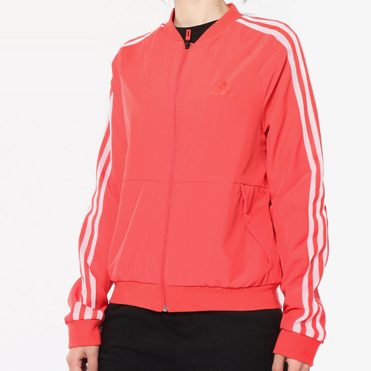 (WMNS) adidas Bomber Sports Stylish Stripe Jacket 'Orange' EI8964