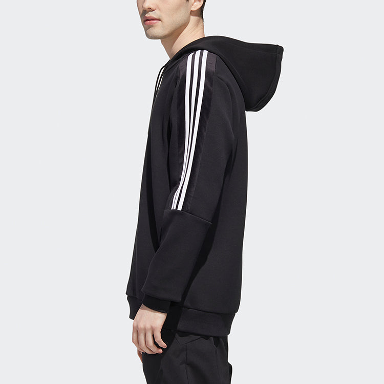 adidas neo M Cs Velour Hdy Sports hooded Long Sleeves Pullover Black GK8766