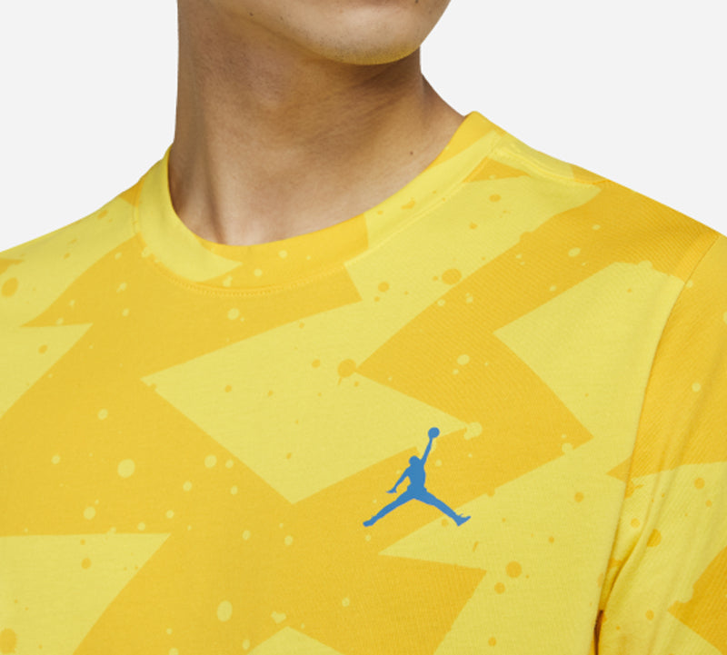 Air Jordan Printed Poolside Splash Ink Printing Short Sleeve Yellow CJ6216-728