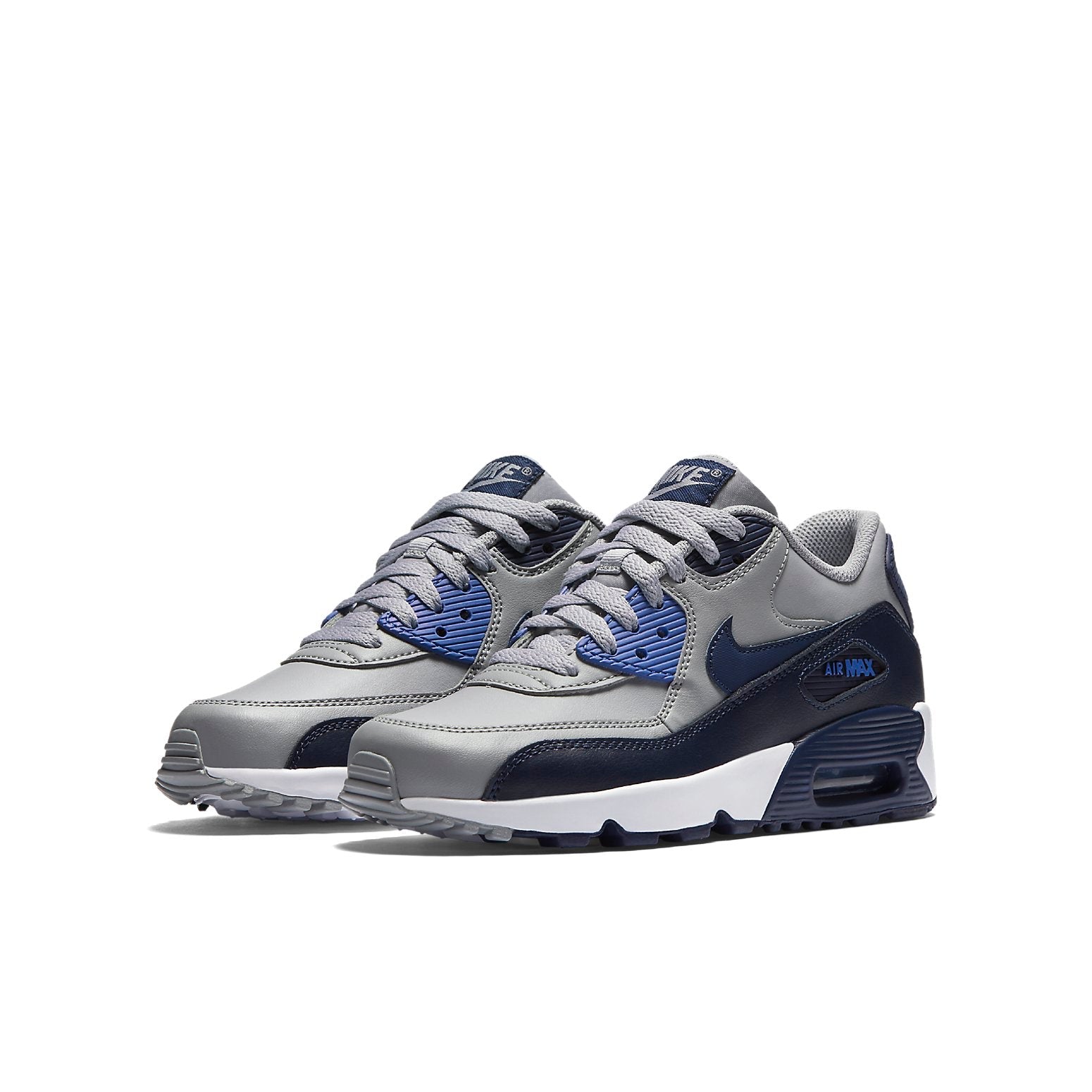 (GS) Nike Air Max 90 LTR Leather Low-Top Grey/Blue 833412-009