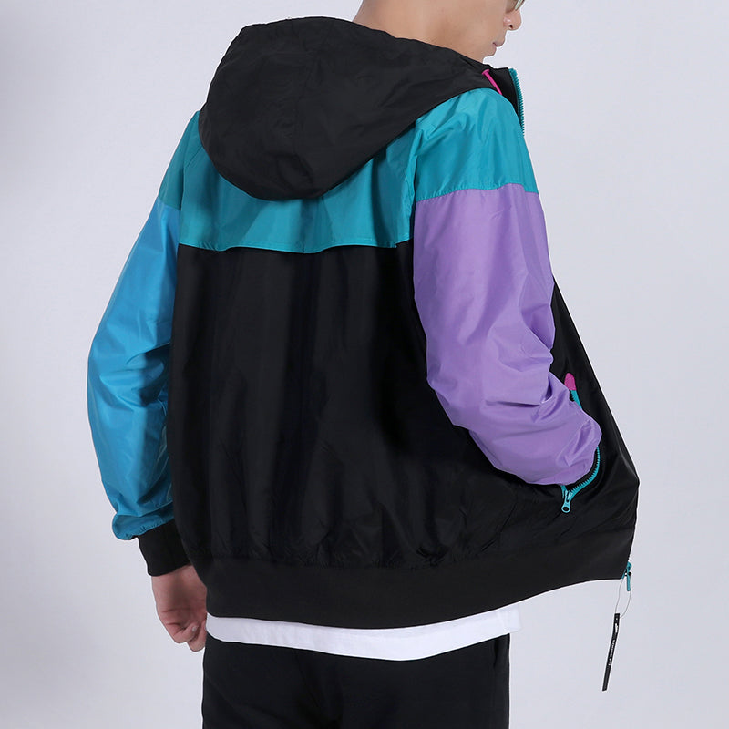 Nike Colorblock Sports windbreaker Breathable Jacket Blue AR2192-012