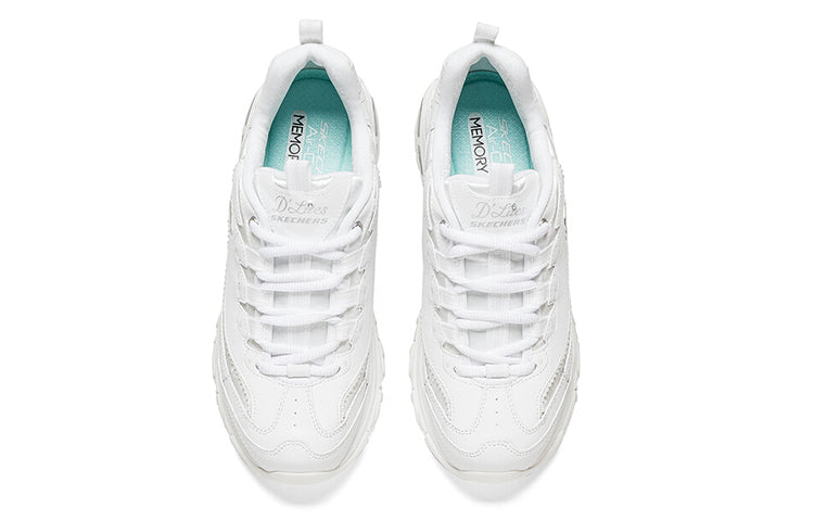 (WMNS) Skechers D Lites Low-Top Running Shoes White 149463-WHT