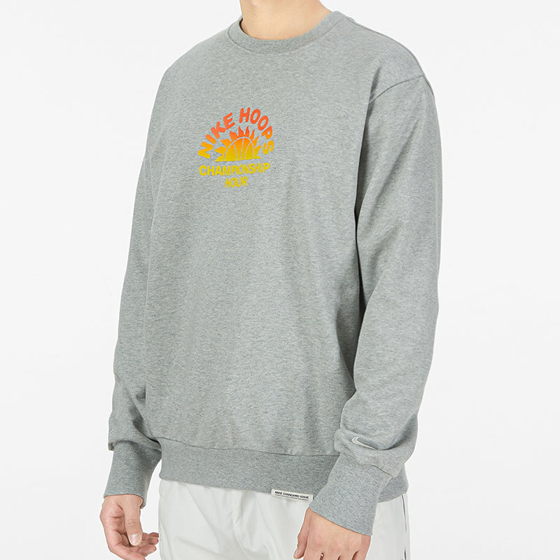 Nike Standard Issue Pattern Printing Loose Round Neck Sports Gray DJ3025-063