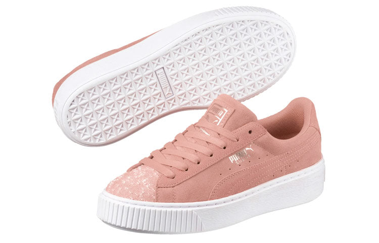 (WMNS) PUMA Suede Platform Pebble 'Pink' 365464-01