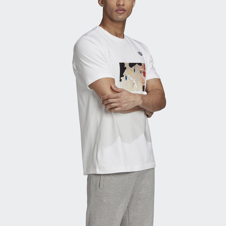 adidas originals Samstag Photo T Printing Sports Short Sleeve White GD5697