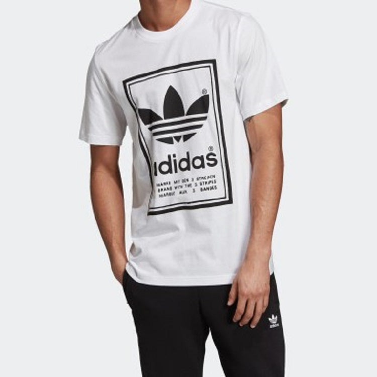 adidas originals Vintage Tee White Round Neck Breathable Short Sleeve ED6916