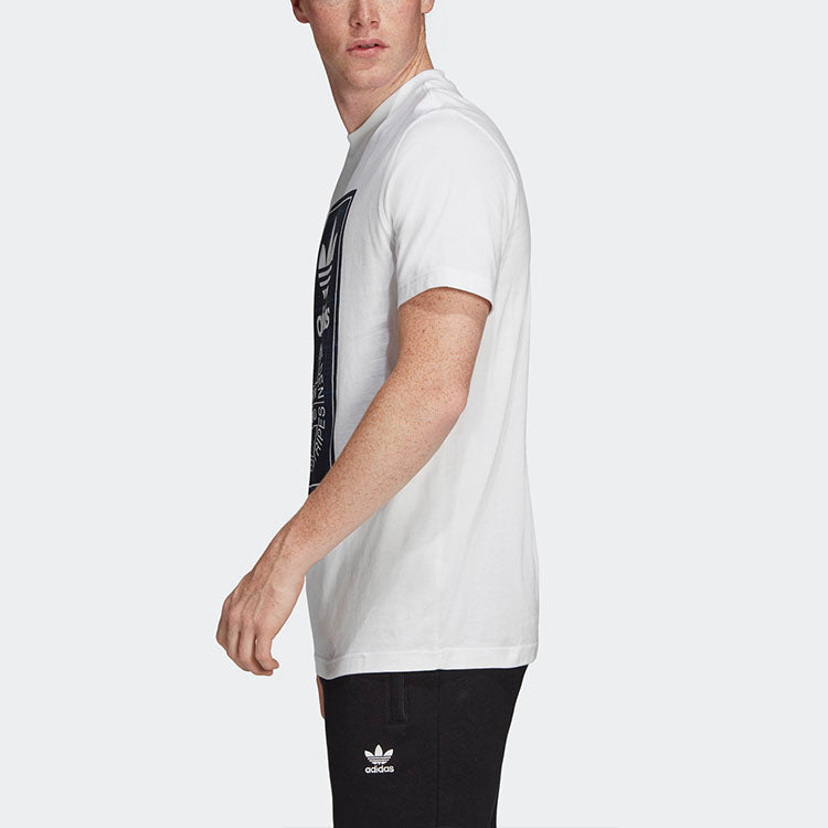 adidas originals Printing Round Neck Sports Short Sleeve White ED7035