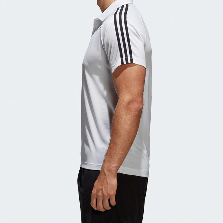 adidas Casual Sports Short Sleeve Polo Shirt White BK2602
