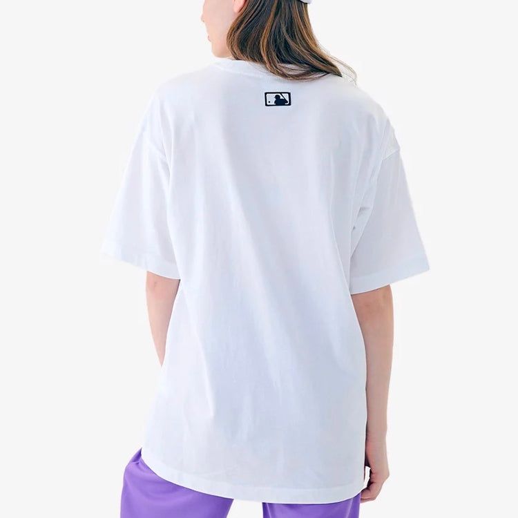 MLB Large Alphabet Printing Round Neck Short Sleeve Unisex White 31TSC5031-50W