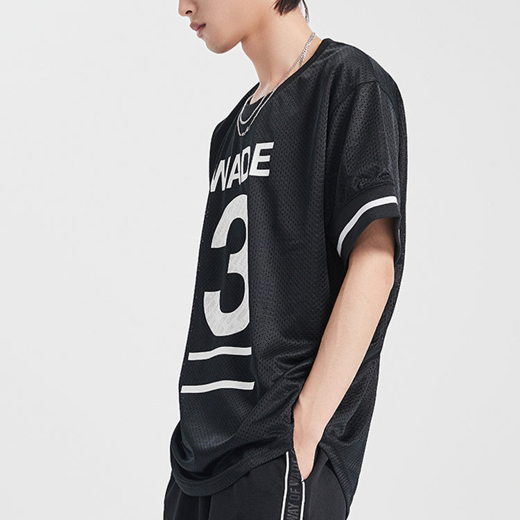 Li-Ning Wade Series Printing Breathable Loose Short Sleeve Black AHSQ189-1