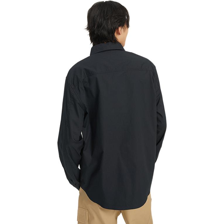 Converse Woven Long Sleeve Button Down Shirt Asia Sizing 'Black' 10023803-A01