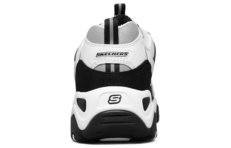 (WMNS) Skechers D'Lites low Dad Shoes GS Black/White/Grey 12493-BKW