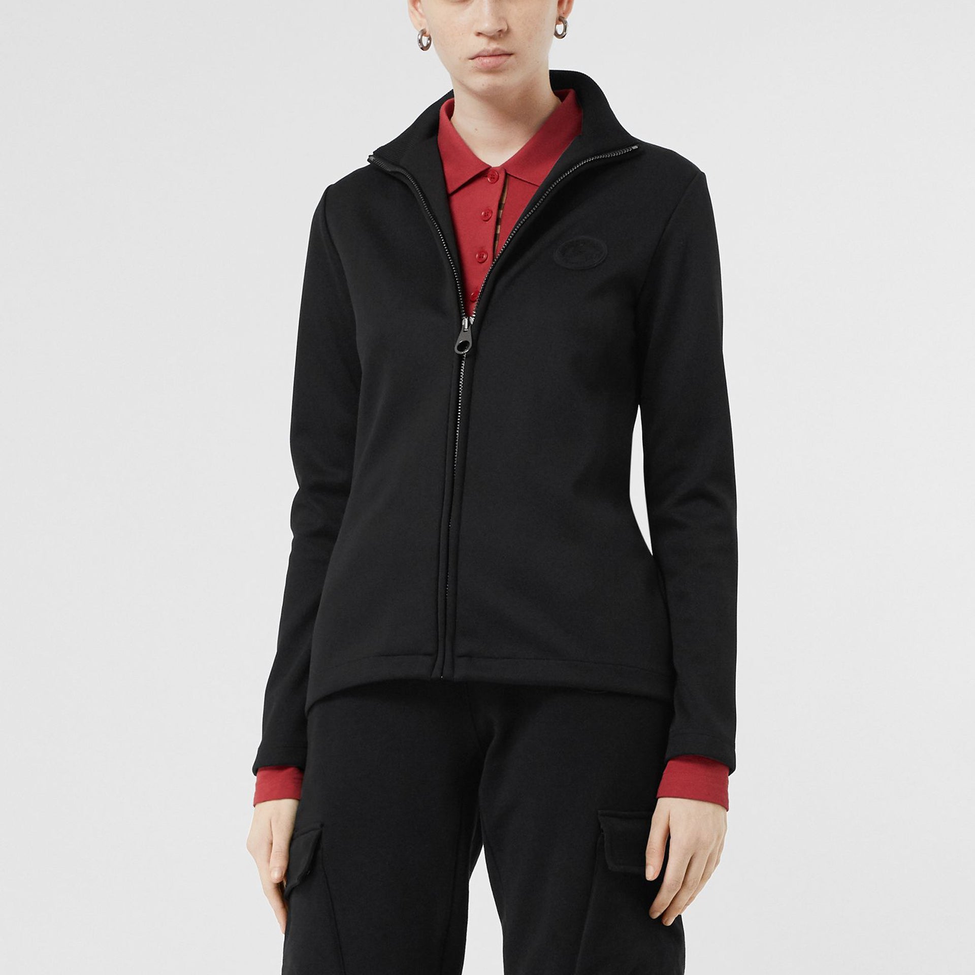 Burberry Micro Mark Sports Zipper Long Sleeves Jacket Black 80077181