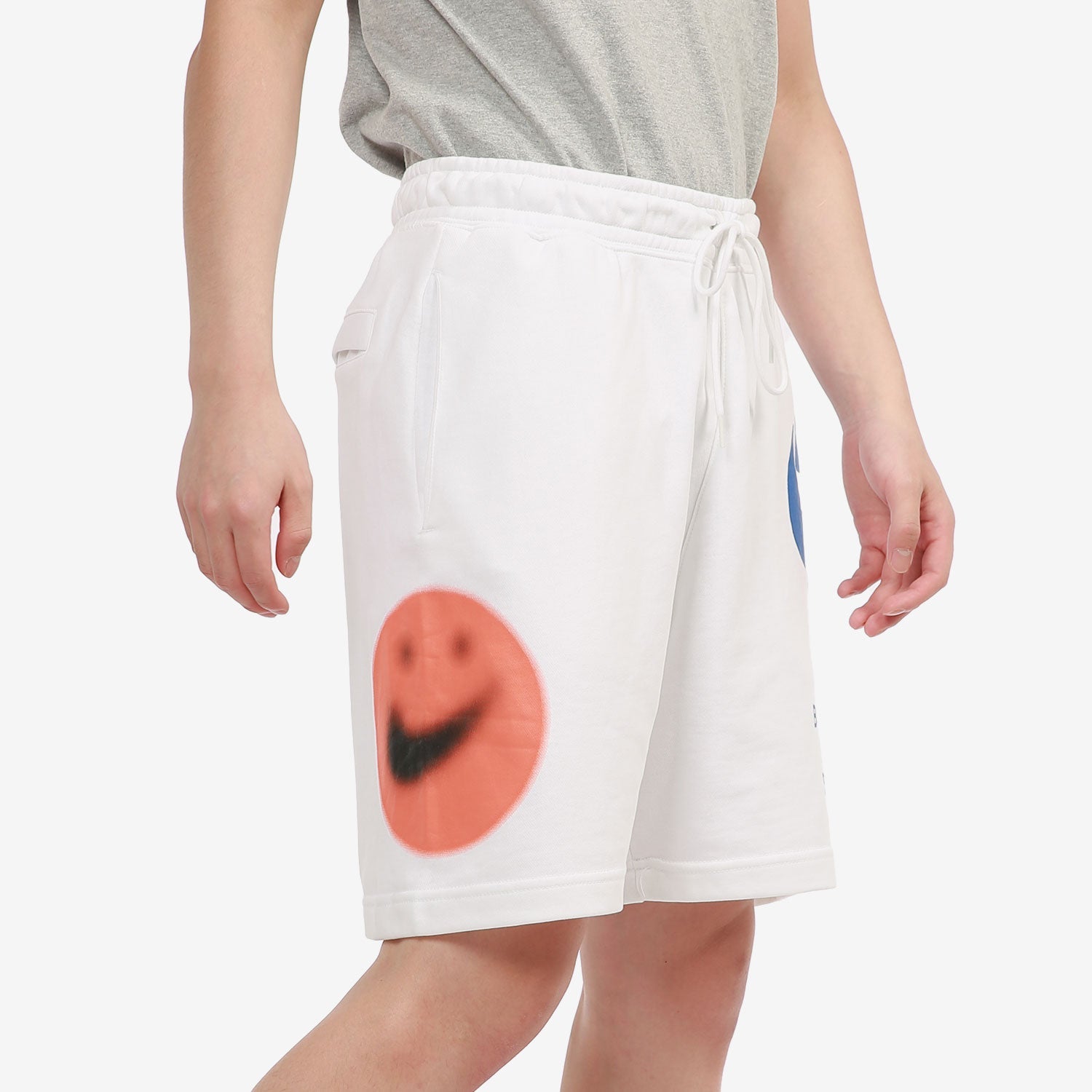 Men's Nike Nsw French Terry Large Logo Printing Knit Sports Shorts White DA0646-100
