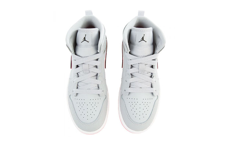 (PS) Air Jordan 1 Mid 'Grey Red' 640737-060