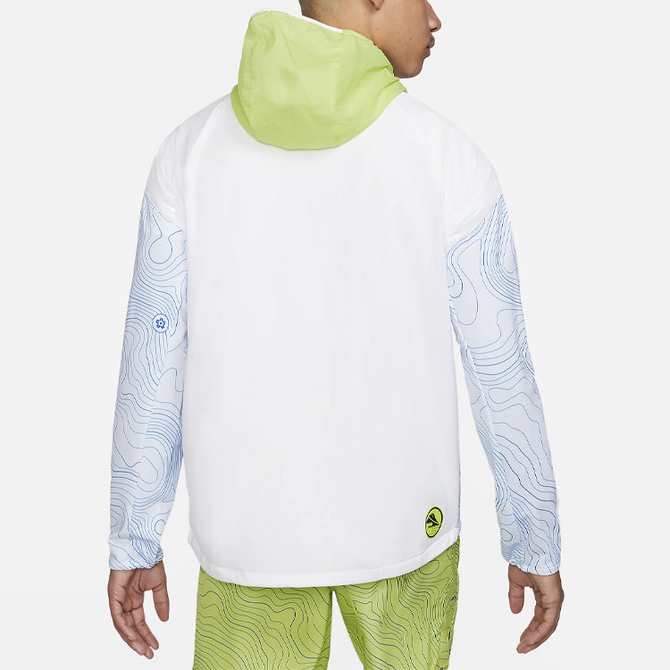 Nike hooded Running Sports Jacket 'White Green' DC4040-100