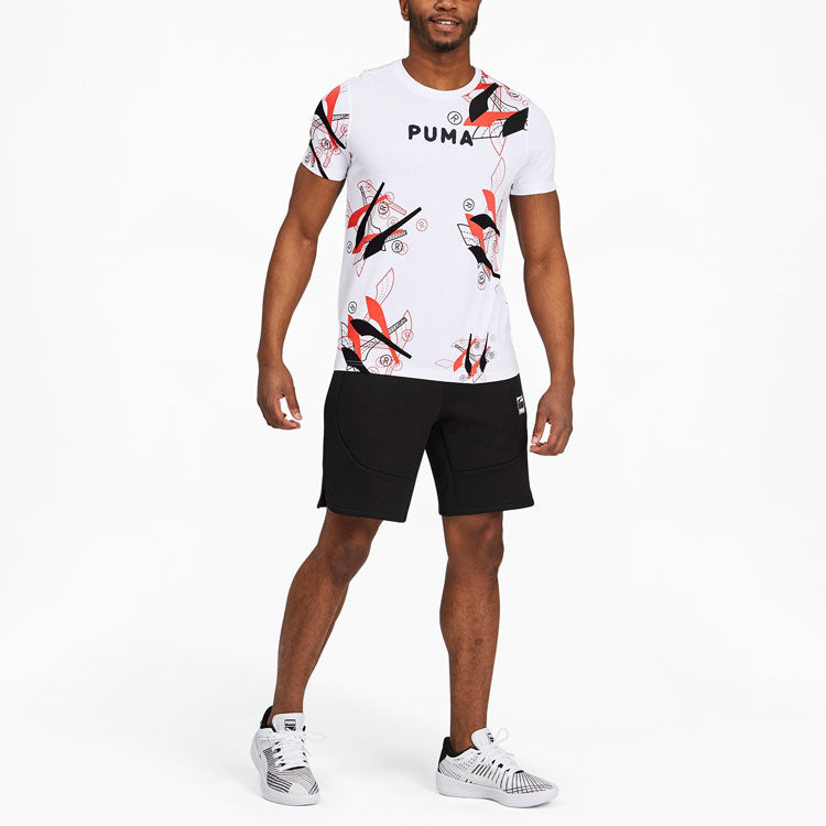 PUMA Formstrip Basketball T-Shirt 'White Black Red' 530734-01