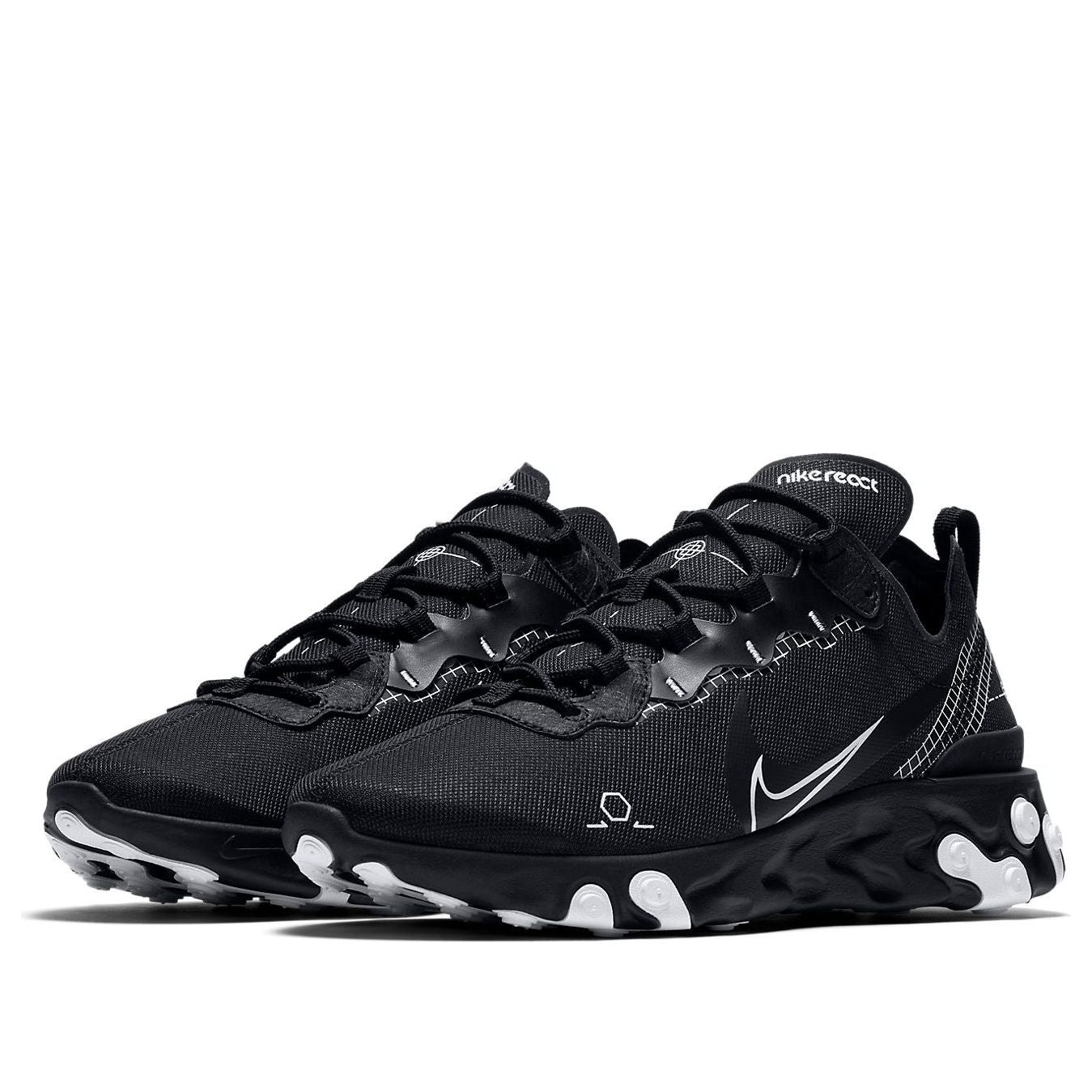 Nike React Element 55 'Reverse Schematic - Black' CU3009-001
