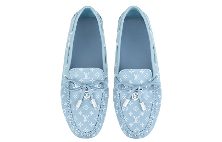 (WMNS) LOUIS VUITTON LV Gloria Moccasin Shoes 'Blue Monogram' 1A9S8W
