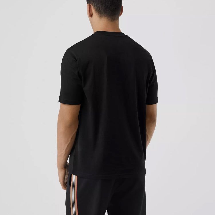 Men's Burberry Logo Graphic Cotton Tshirt Printing Short Sleeve Black 80218311