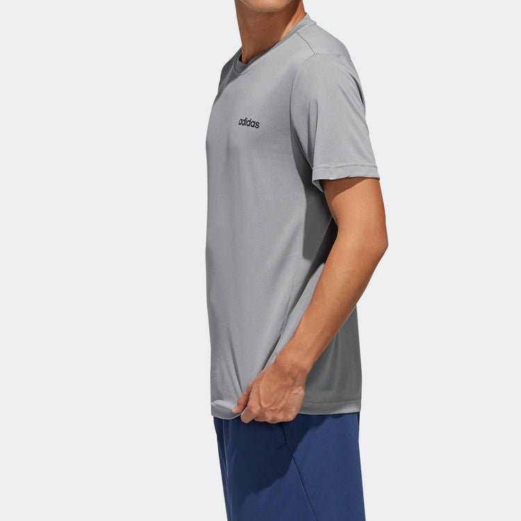 adidas M D2m Pl Tee Training Sports Round Neck Gray FL0287