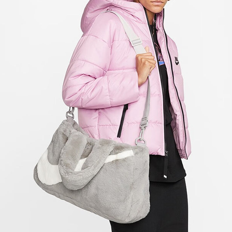 Nike NSW Faux Fur Tote Bag 'Grey White' DQ5804-012