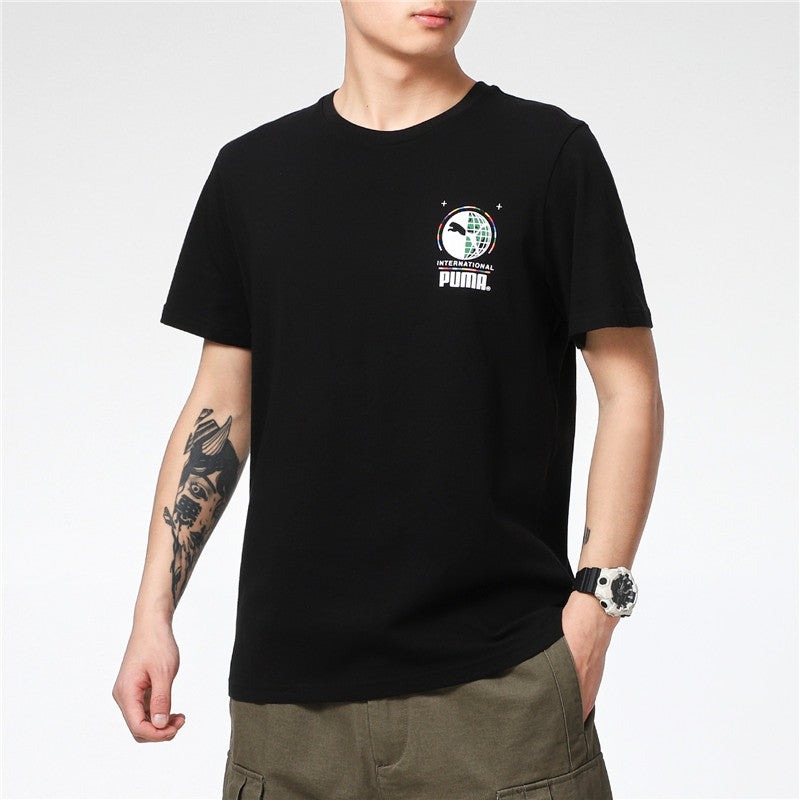 PUMA Graffiti Photo Print Short Sleeve T-Shirt 'Black Blue Red' 531307-01