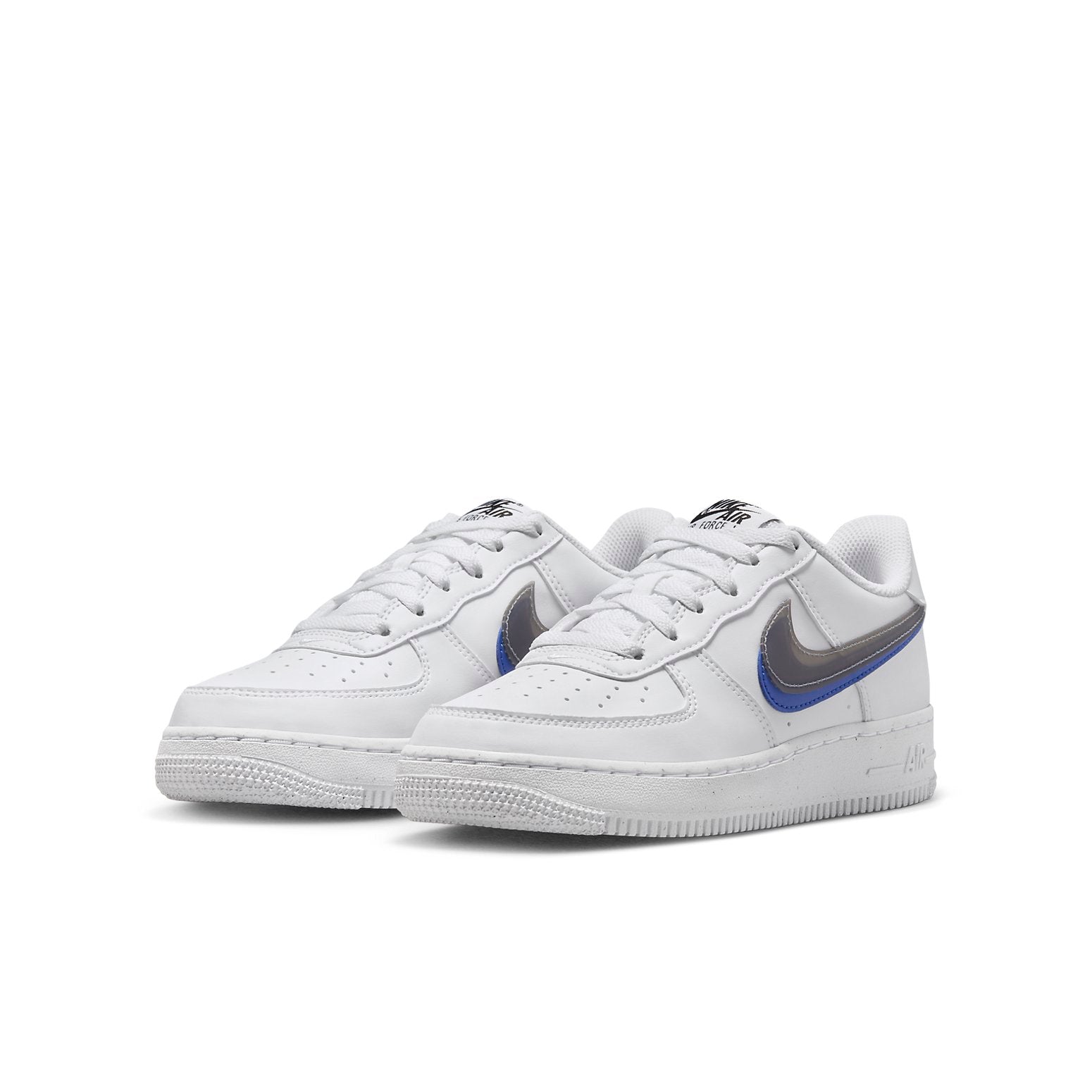 (GS) Nike Air Force 1 Low Impact Next Nature Double Swoosh 'White Black Blue' FD0688-100