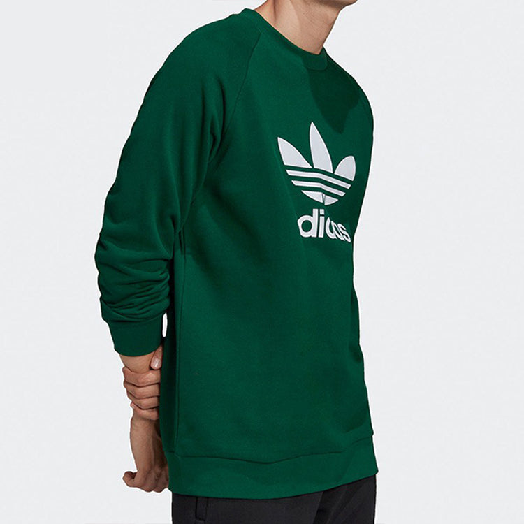adidas originals Trefoil Crew Casual Sports Round Neck Pullover Green GJ8296