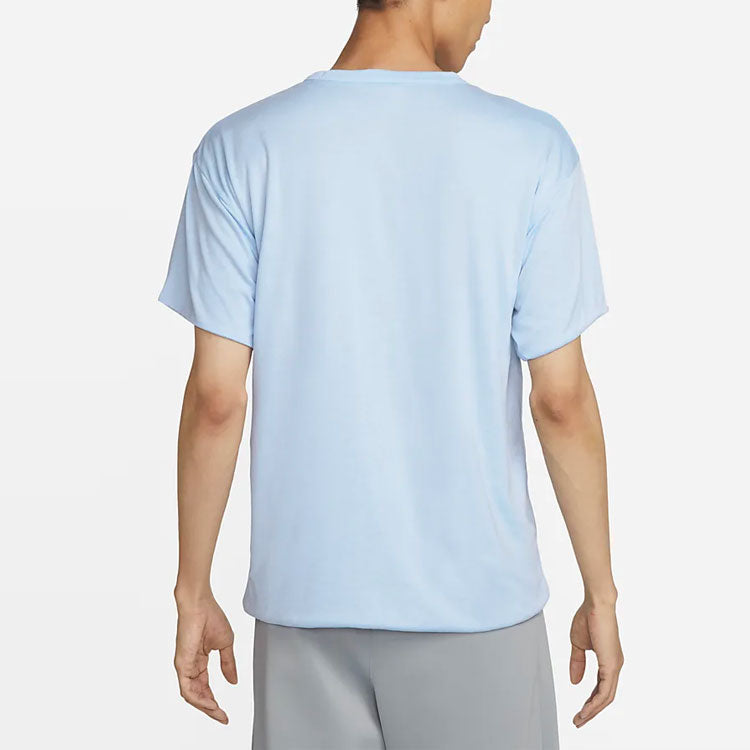 Men's Nike Solid Color Logo Alphabet Printing Reversible Casual Round Neck Short Sleeve Blue T-Shirt DQ4248-425
