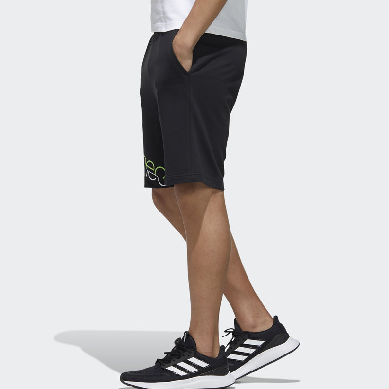 adidas neo M Cs Knit Shrt2 Alphabet Printing Drawstring Sports Shorts Black FN6504