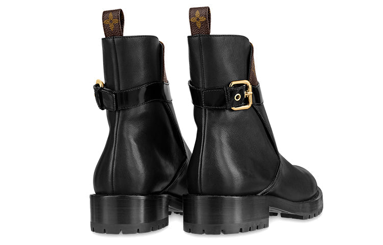 (WMNS) LOUIS VUITTON Discovery Boots 'Black with Monogram Top' 1A868J