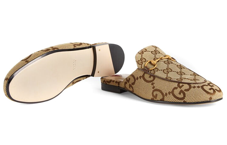 (WMNS) Gucci Jumbo GG Princetown Slipper 'Camel Ebony' 475094-UKO60-2588