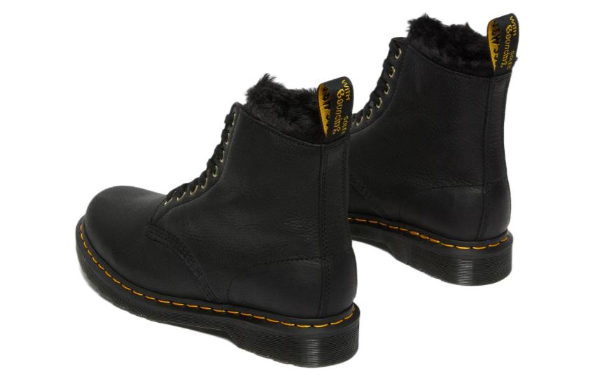 Dr. Martens 1460 Pascal Fur Lined Ankle High Top Retro Martin boots Unisex Black 25533001