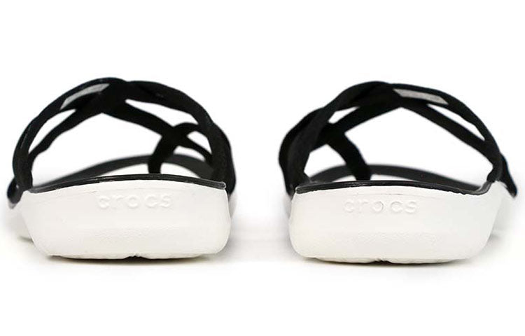 (WMNS) Crocs Beach & Pool SlidesSlippers 'Black White' 205479-066