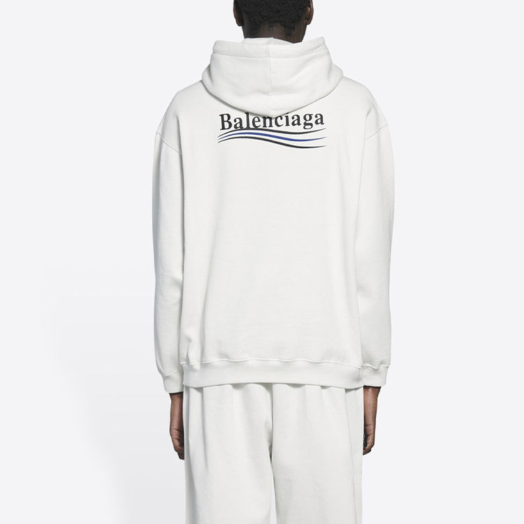 Men's Balenciaga Political Campaign Alphabet Pattern Embroidered White 600583TKVI99084