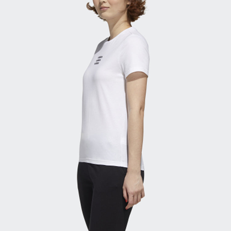 (WMNS) adidas neo Casual Sports Round Neck Short Sleeve White GJ7927