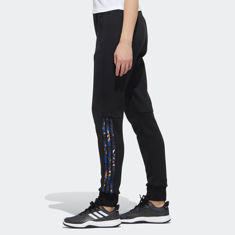 (WMNS) adidas Mic Dk Printing Sports Pants Black GG0762