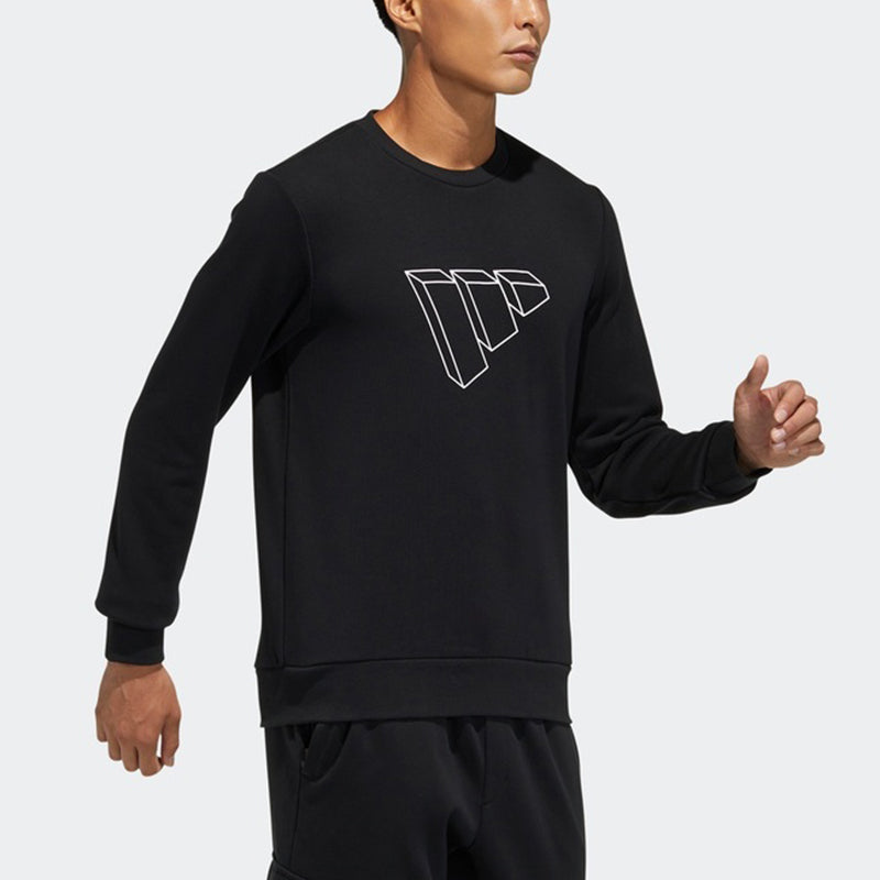 adidas Fi Swt Ft Bos Logo Printing Sports Round Neck Pullover Black GP0987