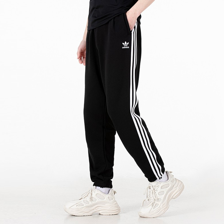 Men's adidas Casual Sports Breathable Knit Long Pants/Trousers Black HH9430