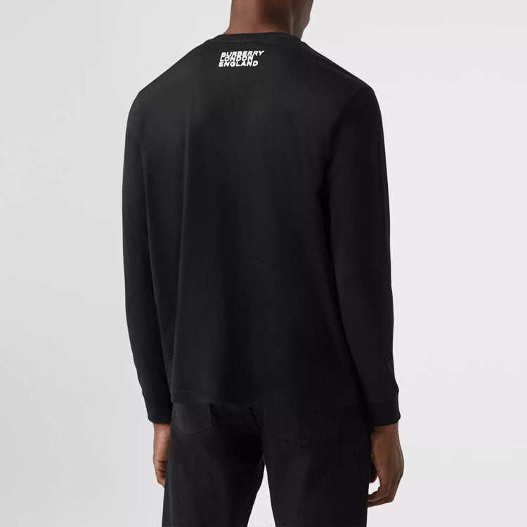 Men's Burberry Alphabet Printing Pattern Long Sleeves Black 80375841