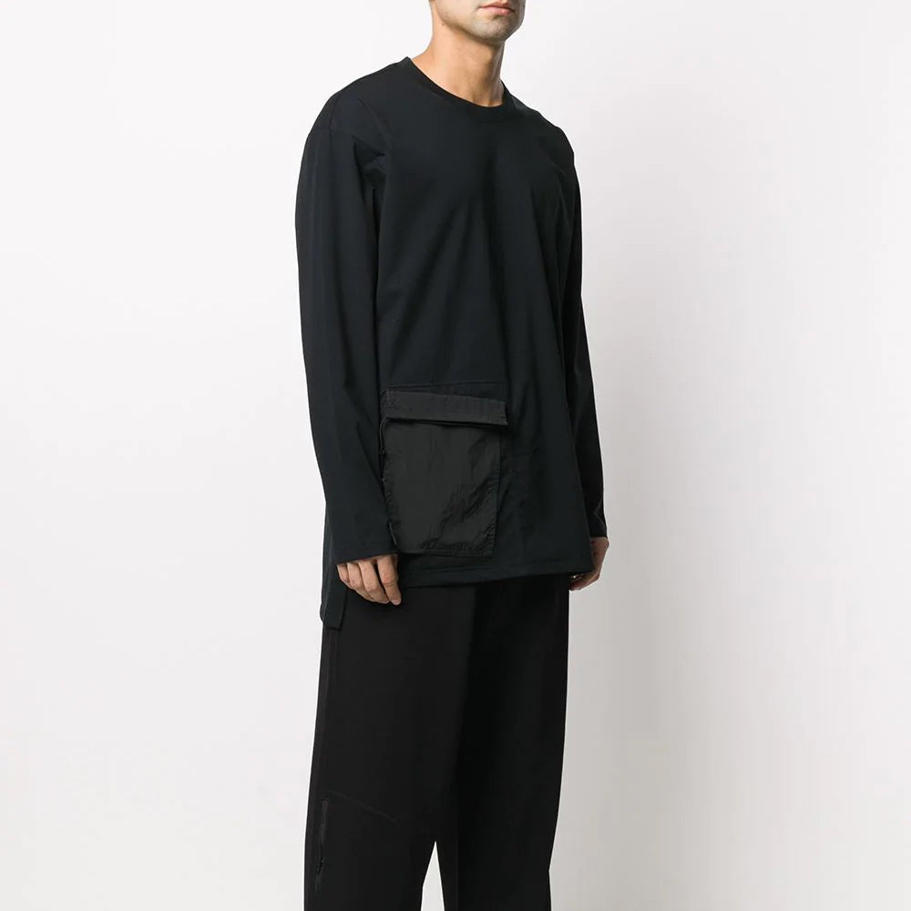 Men's Y-3 TRVL LS TEE Sports Long Sleeves Black T-Shirt FN3431