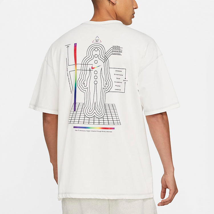 Nike Sportswear Printing Loose Sports Short Sleeve Creamy White DD1412-901