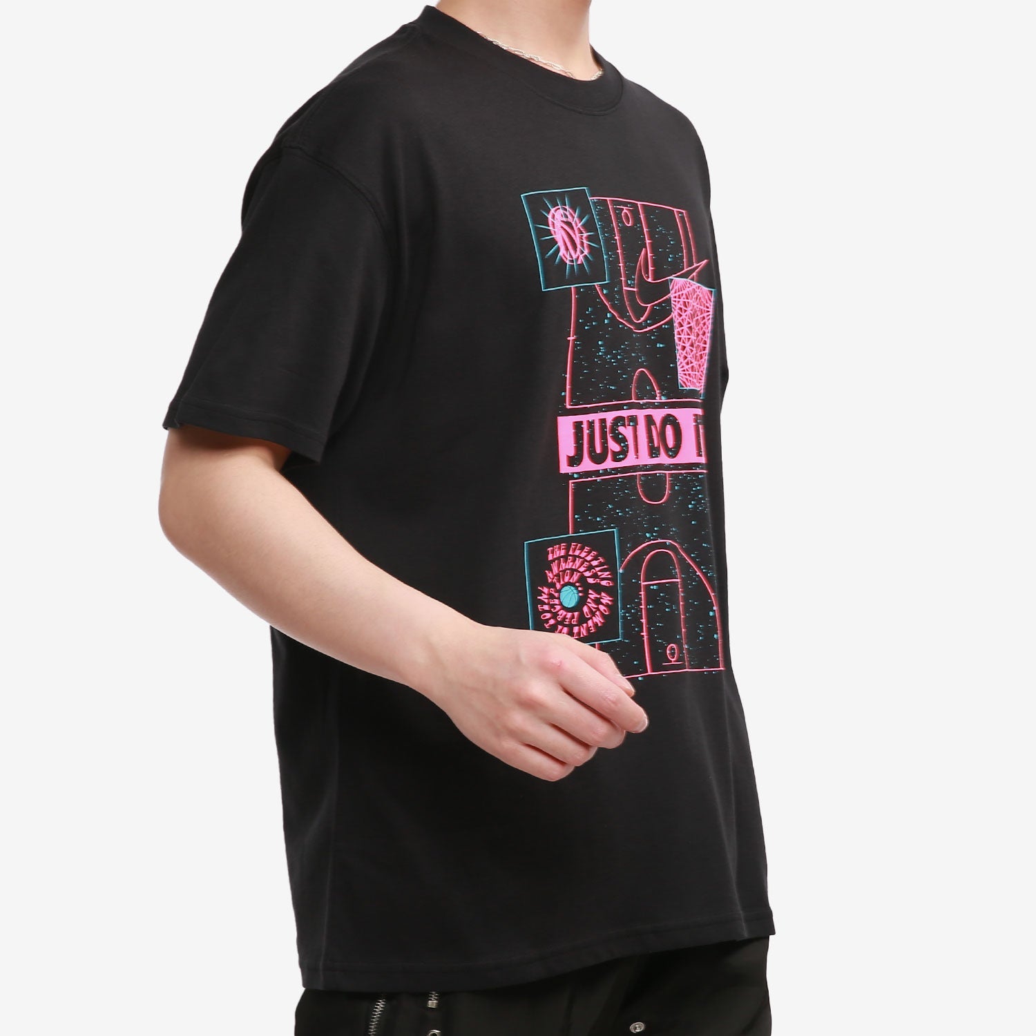Nike Just Do It Basketball Sports Printing Short Sleeve Black DD0810-010