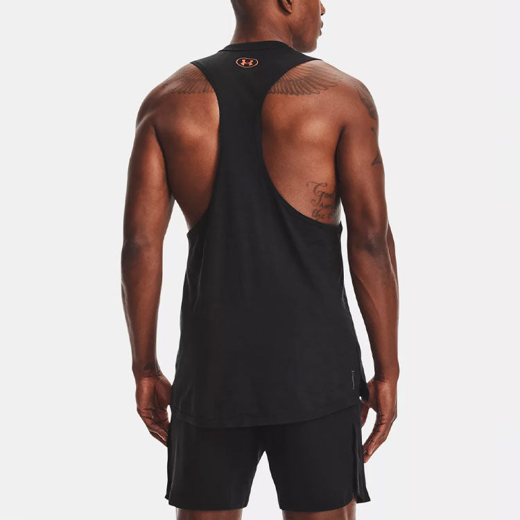 Under Armour Project Rock Charged Cotton Tank 'Black Orange' 1361623-001