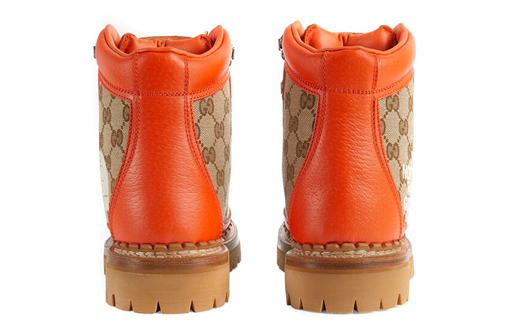 (WMNS) Gucci x The North Face Canvas Leather Boots 'Orange' 679927-18A40-7570